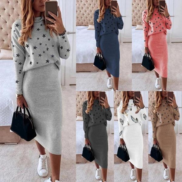 two piece dress 1 set blouse skirt fivepointed star print high waist autumn winter bodycon pencil skirt suit for daily wear 220827, White
two piece dress 1 set blouse skirt fivepointed star print high waist autumn winter bodycon pencil skirt suit for daily wear 220827, White
