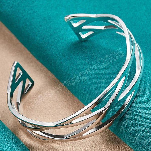 925 sterling silver interweave bangle bracelet for woman man fashion charm wedding engagement jewelry, Black
925 sterling silver interweave bangle bracelet for woman man fashion charm wedding engagement jewelry, Black