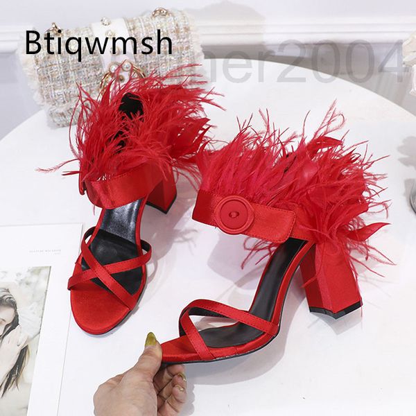 sandals designer luxury satin sandals red female open toe pink square feather high heel shoes woman wedding g0q0, Black
sandals designer luxury satin sandals red female open toe pink square feather high heel shoes woman wedding g0q0, Black