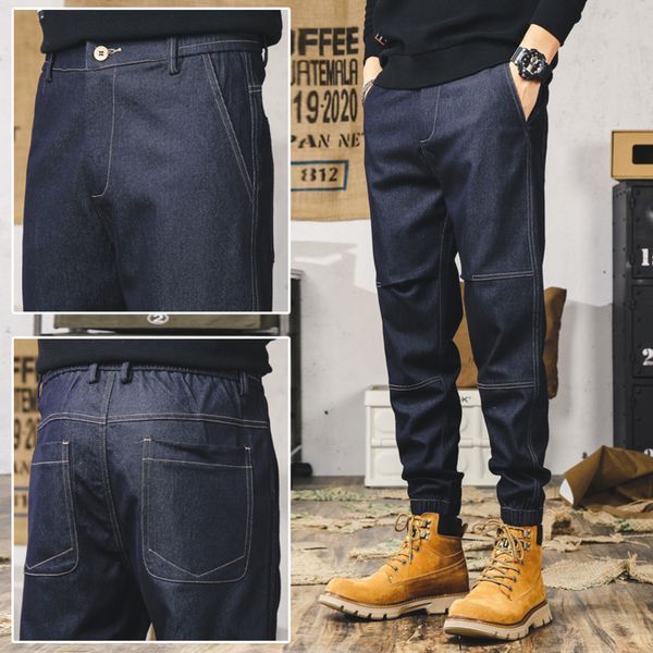 men's jeans quality jeans for men black autumn winter style slim fit small straight tube streetwear casual pants men trousers 220827, Blue
men's jeans quality jeans for men black autumn winter style slim fit small straight tube streetwear casual pants men trousers 220827, Blue