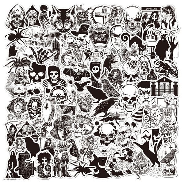100pcs black and white gothic style sticker for water bottle lapskateboard motorcycle waterproof decals
100pcs black and white gothic style sticker for water bottle lapskateboard motorcycle waterproof decals