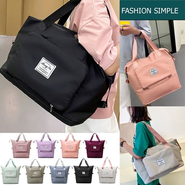 duffel bags large capacity folding travel waterproof tote handbag duffle multifunctional women drop 220827