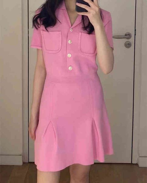 casual dresses french single spring summer fried dough twist edge short sleeve polo neck pink knitted dress, Black;gray
casual dresses french single spring summer fried dough twist edge short sleeve polo neck pink knitted dress, Black;gray