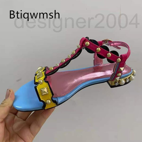 sandals designer blue studded gladiator sandals woman open toe rivet rhinestone t-strap flat shoes sweet wedding sn2l, Black
sandals designer blue studded gladiator sandals woman open toe rivet rhinestone t-strap flat shoes sweet wedding sn2l, Black