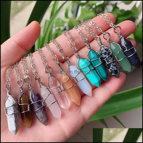 pendant necklaces natural stone pillar pendum wire wrap reiki healing crystal necklace hexagonal amethyst pink quartz chakras pendo d dhqay, Silver
pendant necklaces natural stone pillar pendum wire wrap reiki healing crystal necklace hexagonal amethyst pink quartz chakras pendo d dhqay, Silver