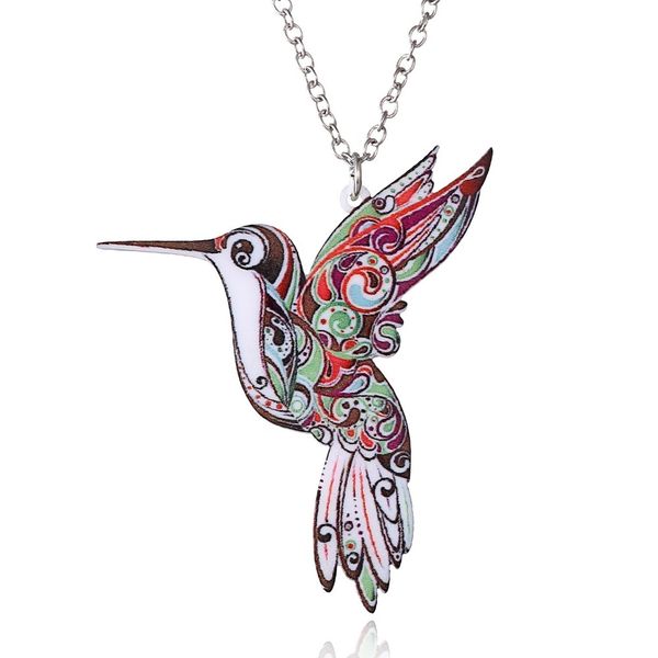 flying bird printing flower pendant necklace handmade jewelry colorful double side acrylic women costume sweater chain gift, Silver
flying bird printing flower pendant necklace handmade jewelry colorful double side acrylic women costume sweater chain gift, Silver