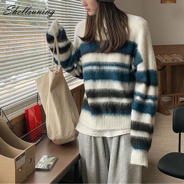 women's sweaters shellsuning winter lazy oaf stripe soft warm knitted sweater women harajku loose pullover female vintage thick basic j, White;black
women's sweaters shellsuning winter lazy oaf stripe soft warm knitted sweater women harajku loose pullover female vintage thick basic j, White;black