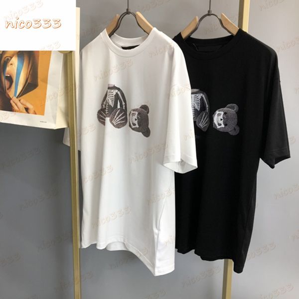 22ss tee skull crossbones bear black and white cotton loose fashionable versatile short sleeve men women, White;black
22ss tee skull crossbones bear black and white cotton loose fashionable versatile short sleeve men women, White;black