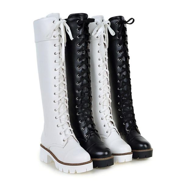 designer women knee high boots fashion round toe 5 cm heels winter pump shoes two colors lace up lady motorcycle boot327n, Black
designer women knee high boots fashion round toe 5 cm heels winter pump shoes two colors lace up lady motorcycle boot327n, Black