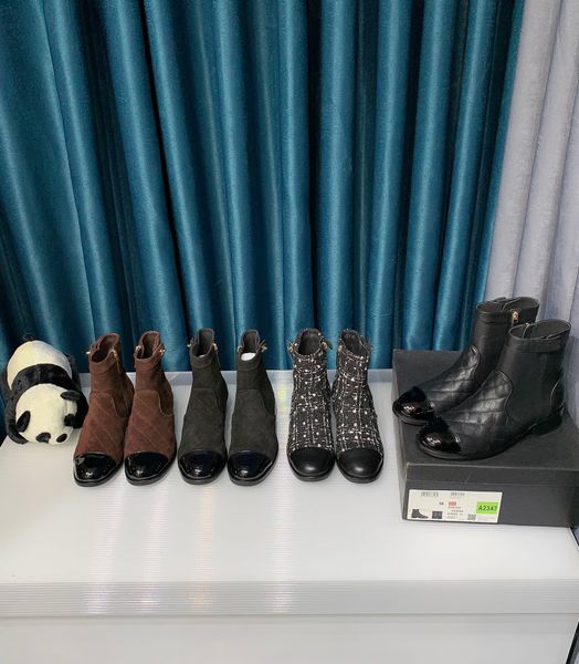 10a 2022 autumn and winter zipper boots rhombus lace-up short boots small fragrant leather thick bottom belt box 03, Black
10a 2022 autumn and winter zipper boots rhombus lace-up short boots small fragrant leather thick bottom belt box 03, Black