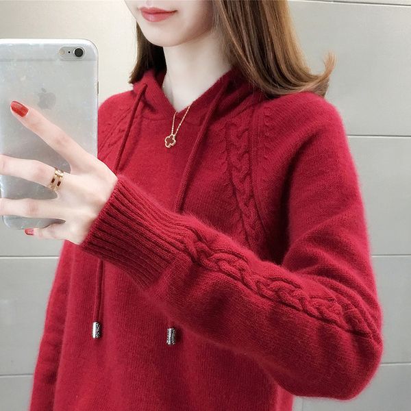women's sweaters pullover women's loosefitting outer wear spring clothes ladies hooded sweater lace up full sleeve 220827, White;black
women's sweaters pullover women's loosefitting outer wear spring clothes ladies hooded sweater lace up full sleeve 220827, White;black