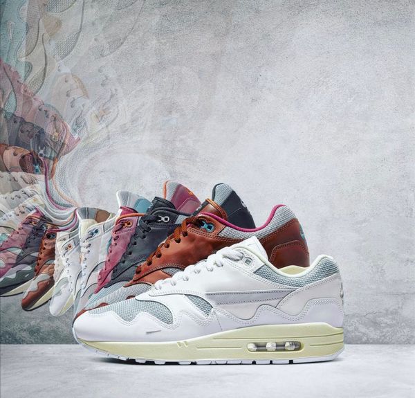 designer patta retro running shoes am1 sneaker maxs 1 waves wavy airs collab shoe monarch leather mesh white pure platinum quality, Black
designer patta retro running shoes am1 sneaker maxs 1 waves wavy airs collab shoe monarch leather mesh white pure platinum quality, Black