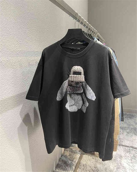 men's hoodies sweatshirts ins summer paris wool hat rabbit print couple short sleeve t-shirt tee fashion, Black
men's hoodies sweatshirts ins summer paris wool hat rabbit print couple short sleeve t-shirt tee fashion, Black