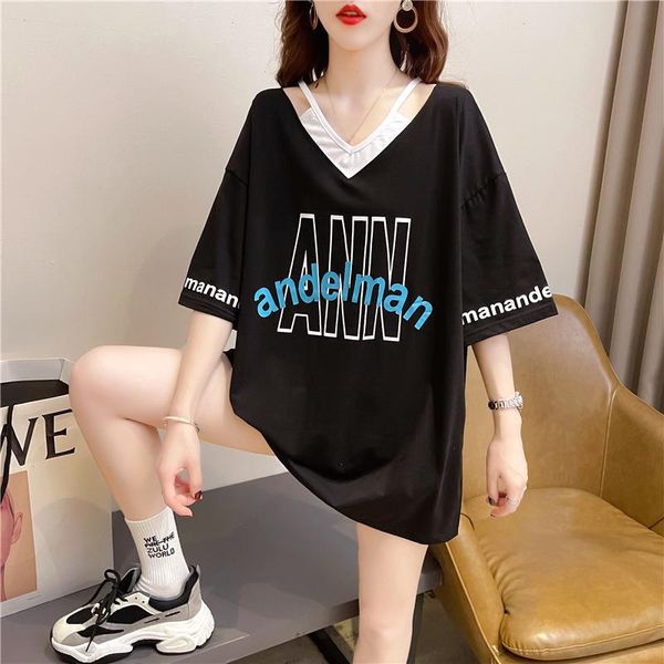 0860 black yellow t shirts short sleeve shirt women v-neck cotton letters, White
0860 black yellow t shirts short sleeve shirt women v-neck cotton letters, White