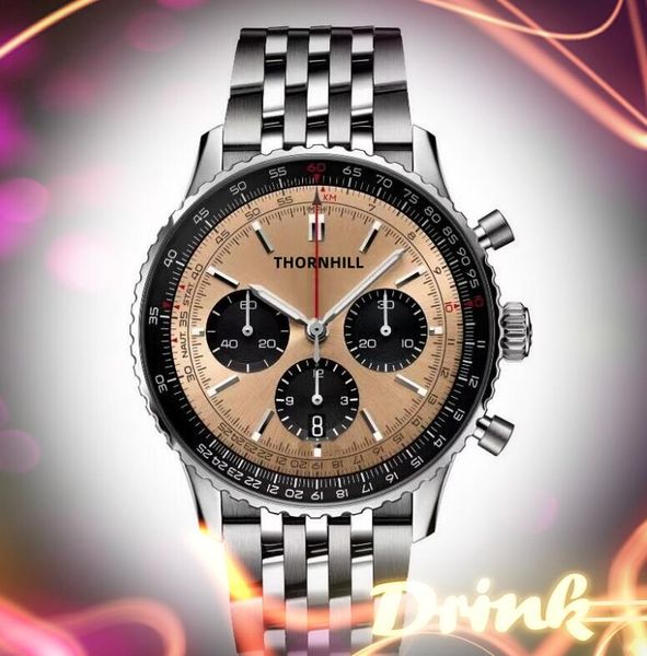 set auger men watches 43mm multi-function dial manual scanning quartz movement chronograph satch stainless steel making wristwatch reloj de, Slivery;brown
set auger men watches 43mm multi-function dial manual scanning quartz movement chronograph satch stainless steel making wristwatch reloj de, Slivery;brown