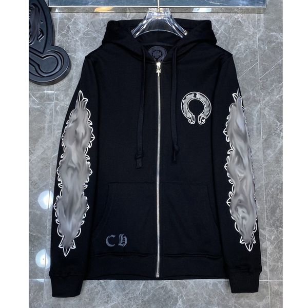 men's classic luxury sweatshirts brand ch designer hoodie fashion men women horseshoe sanskrit loose zipper jacket pullover hooded coa, Black
men's classic luxury sweatshirts brand ch designer hoodie fashion men women horseshoe sanskrit loose zipper jacket pullover hooded coa, Black
