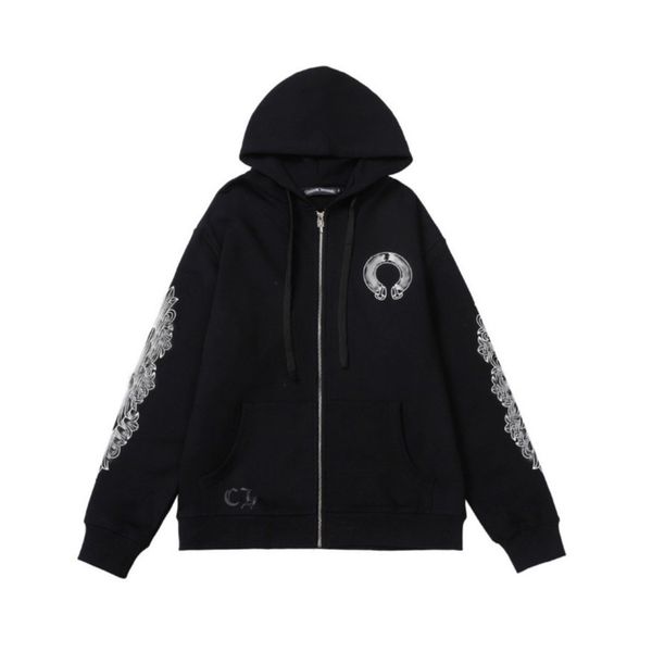 fashion men's luxury sweatshirts classic ch brand hoodie hooded designer horseshoe sanskrit loose zipper jacket pullover coat women sw, Black
fashion men's luxury sweatshirts classic ch brand hoodie hooded designer horseshoe sanskrit loose zipper jacket pullover coat women sw, Black