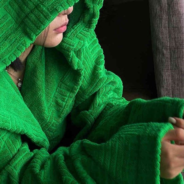 bv green hoodie men's and women's towel embroidered nightgown coat hooded mid-length bathrobe, Black
bv green hoodie men's and women's towel embroidered nightgown coat hooded mid-length bathrobe, Black