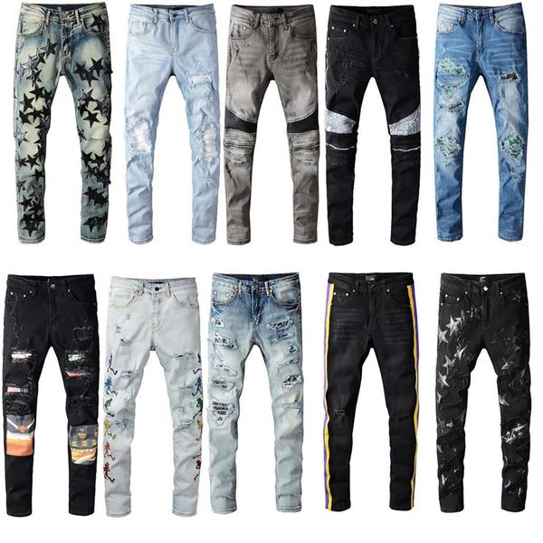 mens distressed ripped jeans skinny slim fit motorcycle biker denim for men fashion hip hop pants cool streetwear238s, Blue
mens distressed ripped jeans skinny slim fit motorcycle biker denim for men fashion hip hop pants cool streetwear238s, Blue