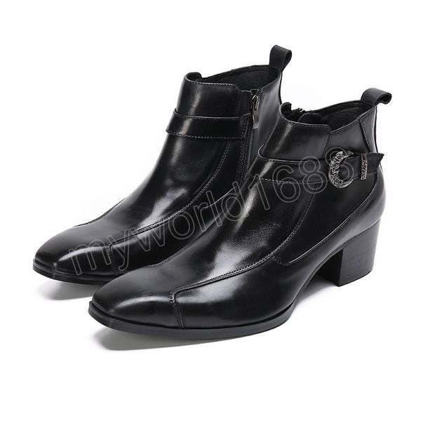 6cm heels height men's boots ankle black genuine leather boots for men pointed toe business botas hombre
6cm heels height men's boots ankle black genuine leather boots for men pointed toe business botas hombre