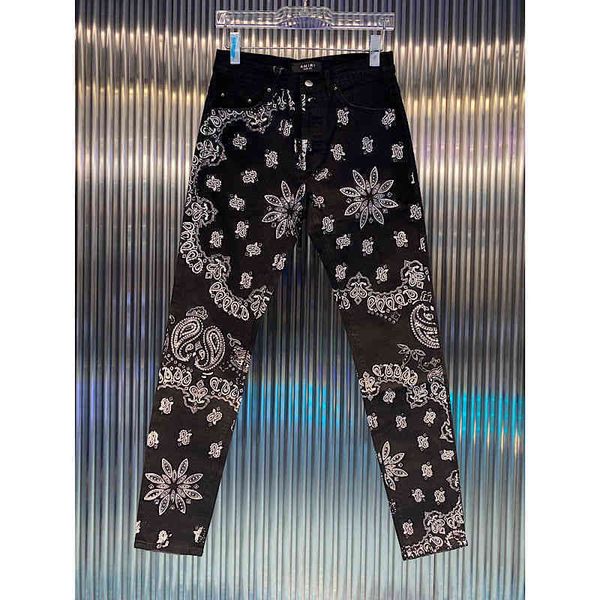 men's jeans new amirs high street washed and worn black cashew flower diamond print slim fit small leg jeans men, Blue
men's jeans new amirs high street washed and worn black cashew flower diamond print slim fit small leg jeans men, Blue