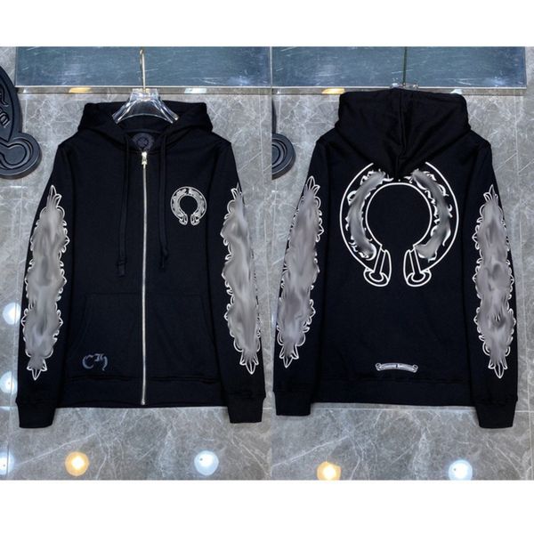 fashion men's luxury sweatshirts classic ch brand hoodie hooded designer horseshoe sanskrit loose zipper jacket pullover coat women sw, Black
fashion men's luxury sweatshirts classic ch brand hoodie hooded designer horseshoe sanskrit loose zipper jacket pullover coat women sw, Black