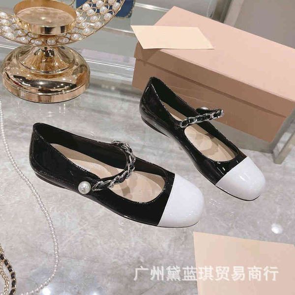 shoes autumn dress cow patent leather color matching chain pearl round head low shallow mouth mary jane single shoes women's xueh vtco, Black
shoes autumn dress cow patent leather color matching chain pearl round head low shallow mouth mary jane single shoes women's xueh vtco, Black