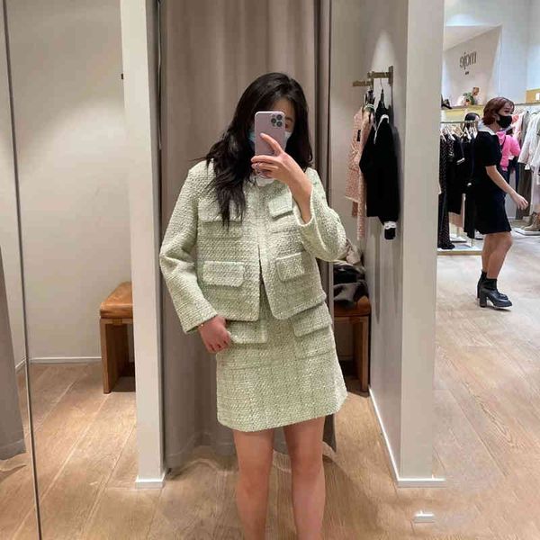 women's tracksuits fadan spring and summer wind lotus leaf collar tweed short coat skirt, Gray
women's tracksuits fadan spring and summer wind lotus leaf collar tweed short coat skirt, Gray