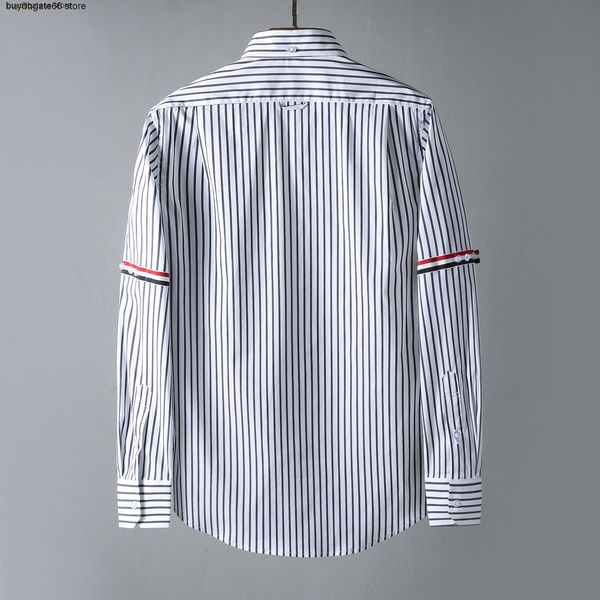wmch men's casual shirts thom bro new fashion brand double sleeve label mercerized cotton stripe long unisex, White;black
wmch men's casual shirts thom bro new fashion brand double sleeve label mercerized cotton stripe long unisex, White;black