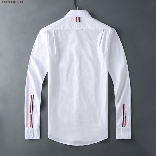 men's casual shirts thom bro tide brand oxford spinning white long sleeve new cuff webbing men and women's, White;black
men's casual shirts thom bro tide brand oxford spinning white long sleeve new cuff webbing men and women's, White;black