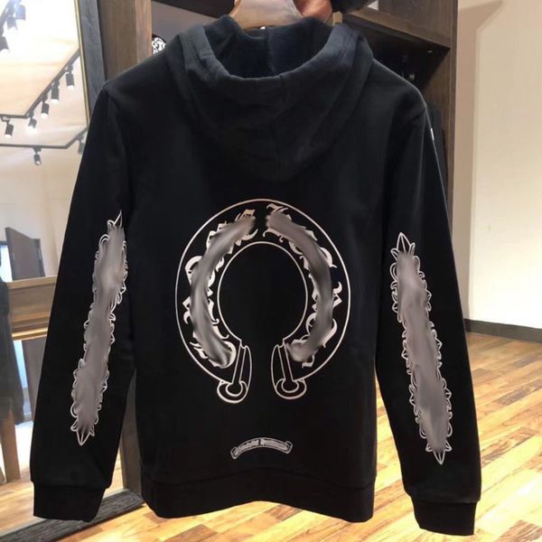 men's luxury classic sweatshirts ch designer hoodie fashion men women horseshoe sanskrit loose zipper jacket pullover hooded coat swea, Black
men's luxury classic sweatshirts ch designer hoodie fashion men women horseshoe sanskrit loose zipper jacket pullover hooded coat swea, Black