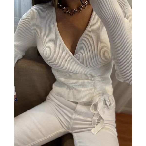 women's sweaters women's clothing white sweater lazy wind fashion retro drawstring design v neck self cultivation winter knitting, White;black
women's sweaters women's clothing white sweater lazy wind fashion retro drawstring design v neck self cultivation winter knitting, White;black