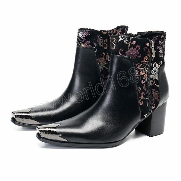 trendy height increase boots men high heels pointed toe zip genuine leather boots mens career work boots, Black
trendy height increase boots men high heels pointed toe zip genuine leather boots mens career work boots, Black