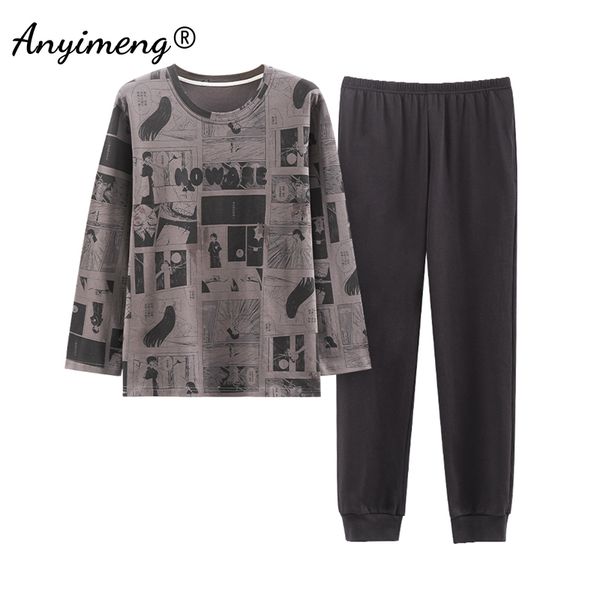 men's sleepwear japanese anime style mens pajamas fashion cotton homewear long spring autumn winter pajama set big size pyjama homme co, Black;brown
men's sleepwear japanese anime style mens pajamas fashion cotton homewear long spring autumn winter pajama set big size pyjama homme co, Black;brown