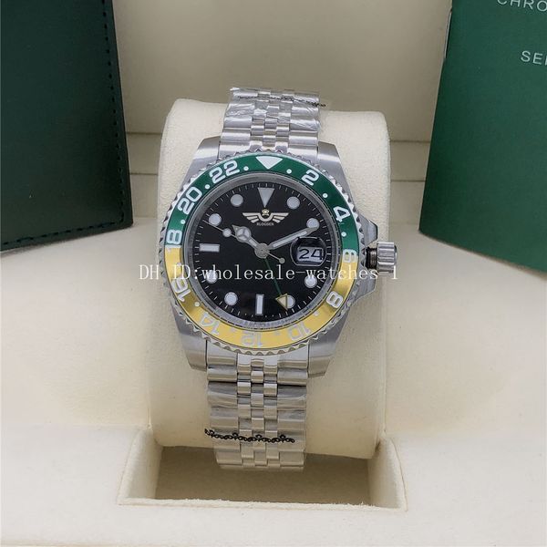 r7 watch 7 style gmt ii 126710 black dial green and yellow ceramic bezel sapphire 40mm automatic date master men men's watches wristwat, Slivery;brown
r7 watch 7 style gmt ii 126710 black dial green and yellow ceramic bezel sapphire 40mm automatic date master men men's watches wristwat, Slivery;brown