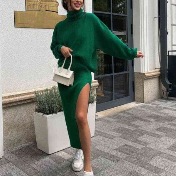 women's tracksuits women turtleneck sweater knitted set with a skirt loose jumper and split high waist skirts suit lady winter 2021 cas, Gray
women's tracksuits women turtleneck sweater knitted set with a skirt loose jumper and split high waist skirts suit lady winter 2021 cas, Gray
