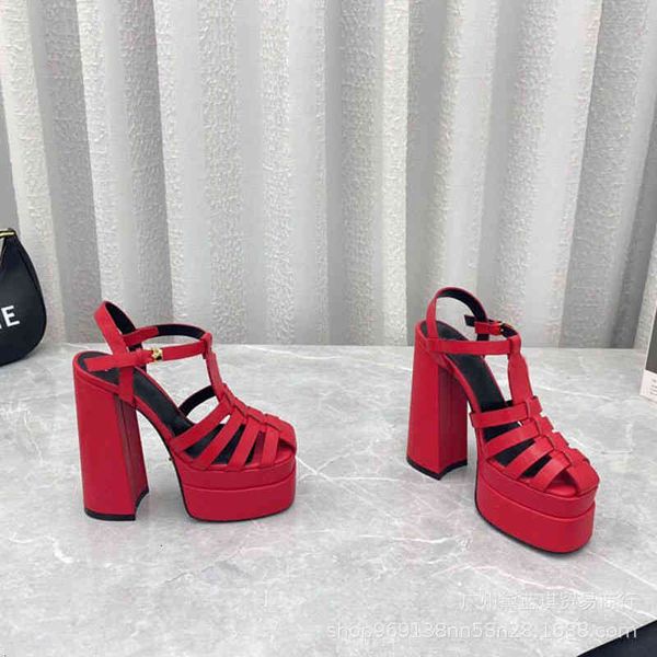 spring cowhide sandals hollowed out pigsty square head waterproof platform super high heel hentian roman sandals women's shoes s6th wi3, Black
spring cowhide sandals hollowed out pigsty square head waterproof platform super high heel hentian roman sandals women's shoes s6th wi3, Black
