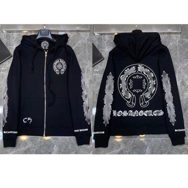 fashion men's luxury sweatshirts classic ch brand hoodie hooded designer horseshoe sanskrit loose zipper jacket pullover coat women sw, Black
fashion men's luxury sweatshirts classic ch brand hoodie hooded designer horseshoe sanskrit loose zipper jacket pullover coat women sw, Black