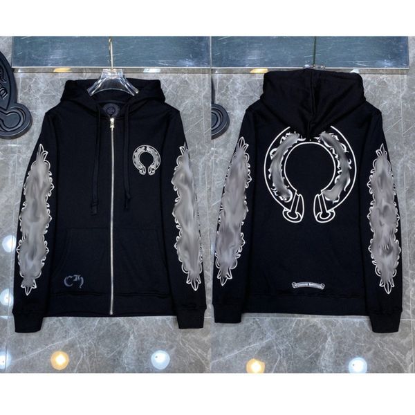 fashion men's luxury sweatshirts classic ch brand hoodie hooded designer horseshoe sanskrit loose zipper jacket pullover coat women sw, Black
fashion men's luxury sweatshirts classic ch brand hoodie hooded designer horseshoe sanskrit loose zipper jacket pullover coat women sw, Black