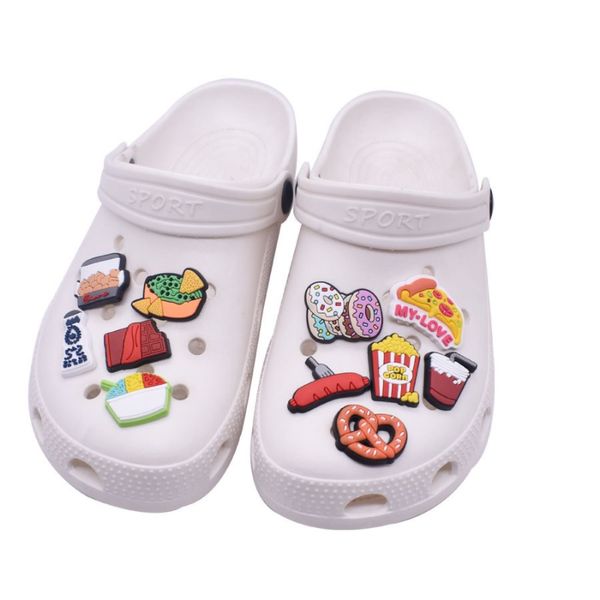 candy colors food croc charms pvc soft rubber garden shoecharms buckle accessories for clog bracelet wristban, White;pink 
candy colors food croc charms pvc soft rubber garden shoecharms buckle accessories for clog bracelet wristban, White;pink