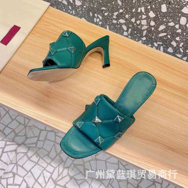 family slippers v summer cowhide rhombic color rivet round head open toe one-sided high-heeled slippers women's shoes kbfd kxav, Black
family slippers v summer cowhide rhombic color rivet round head open toe one-sided high-heeled slippers women's shoes kbfd kxav, Black