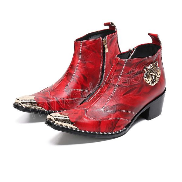 western fashion handmade boots man pointed golden iron toe leather ankle boots for men red party wedding botas hombre, Black
western fashion handmade boots man pointed golden iron toe leather ankle boots for men red party wedding botas hombre, Black