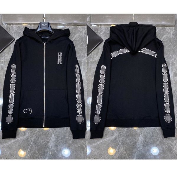 fashion men's luxury sweatshirts classic brand ch zipper hoodies women men loose pullover hooded designer horseshoe hoodie sweater jack, Black
fashion men's luxury sweatshirts classic brand ch zipper hoodies women men loose pullover hooded designer horseshoe hoodie sweater jack, Black