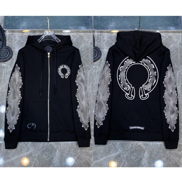 luxury classic men's sweatshirts brand ch designer hoodie fashion men women horseshoe sanskrit loose zipper jacket pullover hooded coa, Black
luxury classic men's sweatshirts brand ch designer hoodie fashion men women horseshoe sanskrit loose zipper jacket pullover hooded coa, Black
