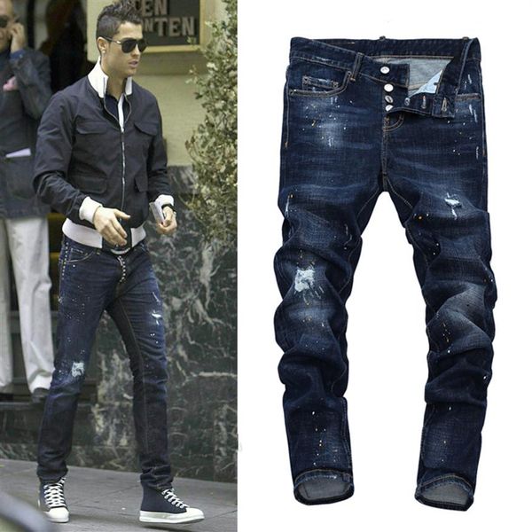 men blue bleach jeans tidy biker denim jean paint spot damage slim fit distressed cowboy pants man275p
men blue bleach jeans tidy biker denim jean paint spot damage slim fit distressed cowboy pants man275p