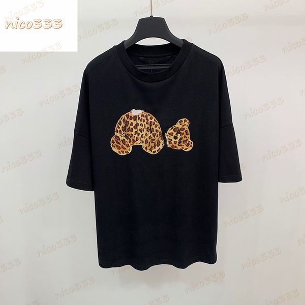 22ss tee leopard print breakaway bear black white cotton loose fashionable versatile short sleeve for men women, White;black
22ss tee leopard print breakaway bear black white cotton loose fashionable versatile short sleeve for men women, White;black