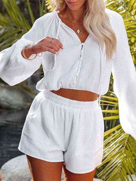 women's tracksuits summer women solid shorts sets long sleeve v neck shirt and high waist shorts tracksuit 2022 casual female two-piece, Gray
women's tracksuits summer women solid shorts sets long sleeve v neck shirt and high waist shorts tracksuit 2022 casual female two-piece, Gray