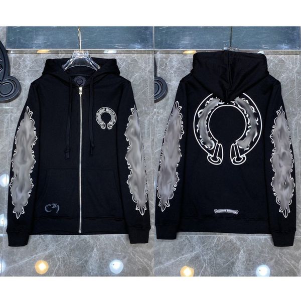 luxury classic men's sweatshirts brand designer hoodie fashion men women horseshoe sanskrit loose zipper jacket pullover hooded coat s, Black
luxury classic men's sweatshirts brand designer hoodie fashion men women horseshoe sanskrit loose zipper jacket pullover hooded coat s, Black