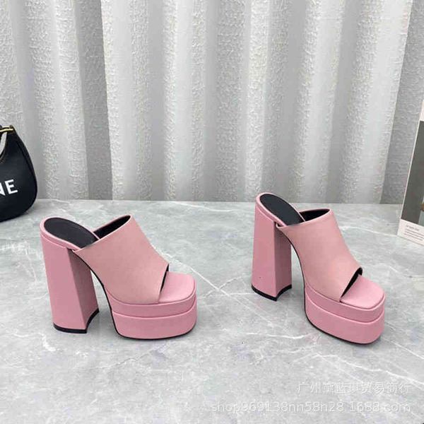 cowhide slippers spring square head fish mouth open toe waterproof platform one-line ultra-high heel hate sky high roman slippers catwalk ub, Black
cowhide slippers spring square head fish mouth open toe waterproof platform one-line ultra-high heel hate sky high roman slippers catwalk ub, Black
