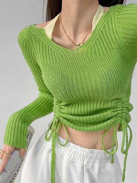 women's sweaters fashion autumn winter y2k clothes women pullover sweater long sleeve tshirts side pleated lacing simple basic solid co, White;black
women's sweaters fashion autumn winter y2k clothes women pullover sweater long sleeve tshirts side pleated lacing simple basic solid co, White;black